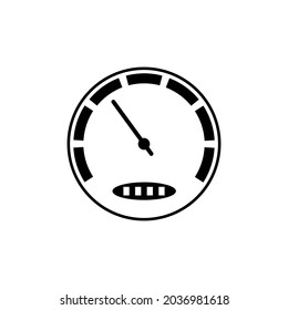 A round-shaped car speedometer on a white background. A vector image.