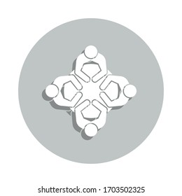 round-table discussion badge icon. Simple glyph, flat vector of Conversation icons for ui and ux, website or mobile application