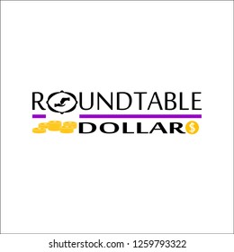 Roundtable dollar slogan logo vector design