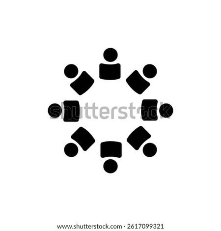 Roundtable Meeting Icon for Collaboration, Strategy, or Idea Sharing Sessions