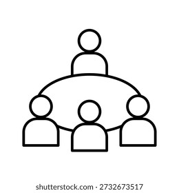 Roundtable Outline Icon Vector Illustration