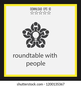 Roundtable With People   Vector Icon