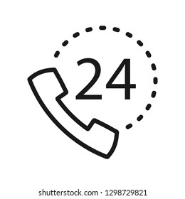 round-the-clock calls. minimal thin line web icon. simple vector illustration outline. concept for infographic, website or app