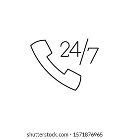 round-the-clock communication - minimal line web icon. simple vector illustration. concept for infographic, website or app.