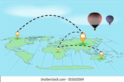 Round-the-world journey in a balloon