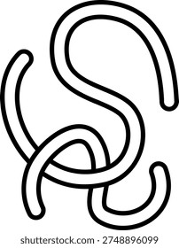Roundworm Illustration vector Icon Design