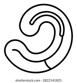 roundworm outline  icon  vector o white background 