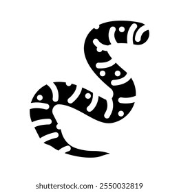 Vector de icono de glifo de parásito de ascáride. signo de parásito de ascáride. ilustración de símbolo aislado