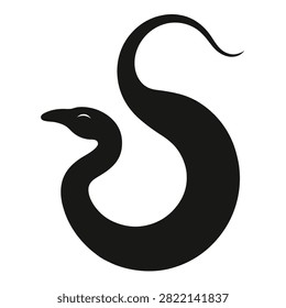 roundworm silhouette  icon  vector o white background 