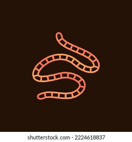 Roundworm vector concept colorful linear icon or sign on dark background
