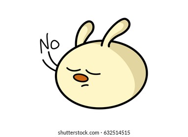 Roundy the Monster Saying No. Vector Illustration. Isolated on white background.