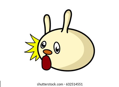 Roundy the Monster Shocked. Vector Illustration. Isolated on white background.