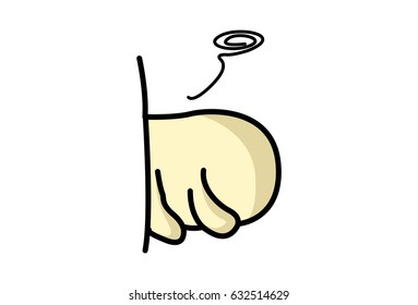 Roundy the Monster Tired. Vector Illustration. Isolated on white background.