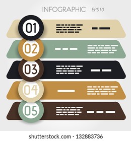 rouned oblique infographic five options in big rings. infographic concept.