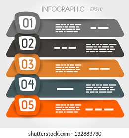 rouned opbique infographic five options in rounded squares. infographic concept.