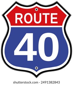 Route 40 road interstate sign vector symbol