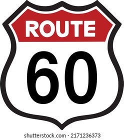 Route 60 Sign Vector Illustration Stock Vector (Royalty Free ...