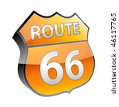 Route 66 3d icon vector illustration