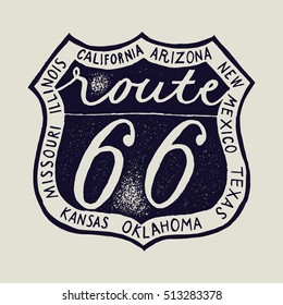 Route 66 Biker Travel Print Stock Vector (Royalty Free) 513283378 ...