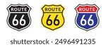 Route 66 classic icon, vector illustration