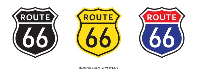 Route 66 classic icon, vector illustration