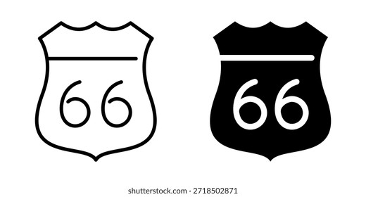 Diseño del icono de la Ruta 66: inspiración audaz y mínima para la señalización vial