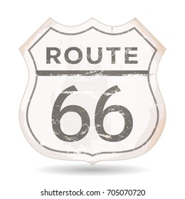 Route 66 Icon With Grunge And Rust Textures.
Illustration of a grunge rusty route 66 road panel, with rust and scratched effect