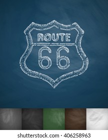 route 66 icon. Hand drawn vector illustration
