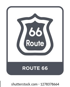 route 66 icon vector on white background, route 66 trendy filled icons from United states of america collection, route 66 vector illustration