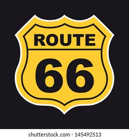 route 66 label over black background vector illustration 