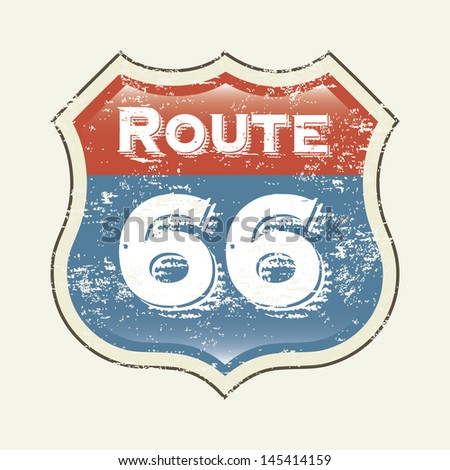 route 66 label over white background vector illustration 