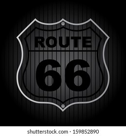 ruta 66 sobre ilustración vectorial de fondo negro