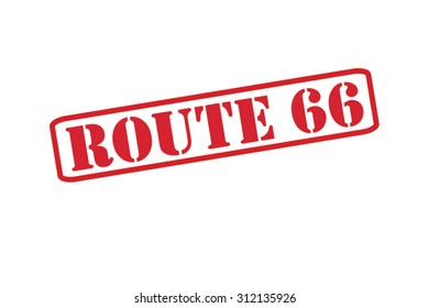 ROUTE 66 red Rubber Stamp vector over a white background.