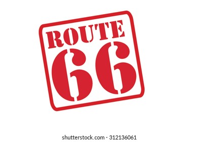 ROUTE 66 red Rubber Stamp vector over a white background.