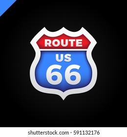 Route 66 Road Sign or shied icon