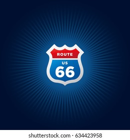 Route 66 road sign shied