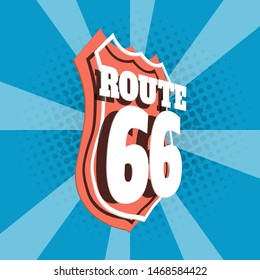 route 66 road sign vector illustration 