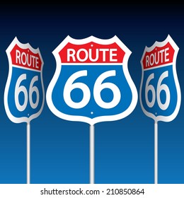 Route 66 Road Sign Vector