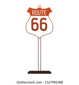 Route 66 roadsign symbol red lines