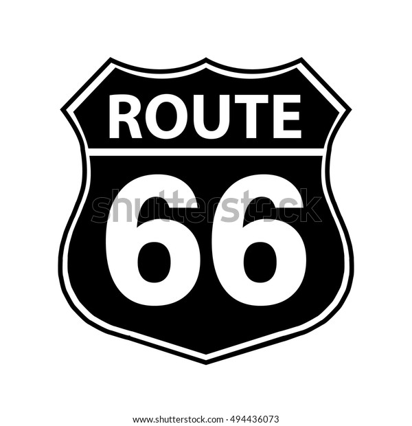 Route 66 Sign Black Stock Vector (Royalty Free) 494436073