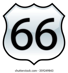 Route 66 sign with glossy effect