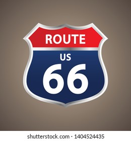 Route 66 Sign. interstate sign. symbol vector.