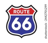 Route 66 Sign on White Background. Vector