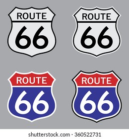 Route 66 Sign Set . Vector illustration