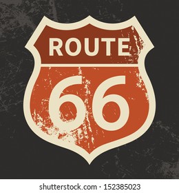 Route 66 Sign, Vector Illustration