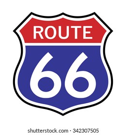 Route 66 Sign . Vector illustration