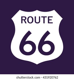 Route 66 Sign . Vector Illustration