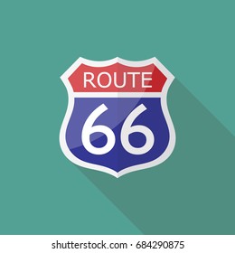 Route 66 Sign. Vector Illustration