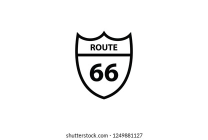 Route 66 symbol icon badge road