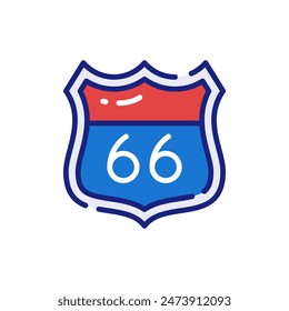 Route 66 Vector Icon Illustration